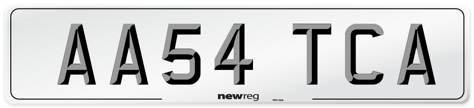 AA54 TCA Number Plate from New Reg